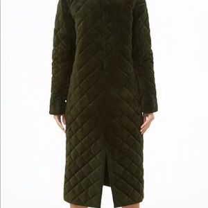 Olive Green quilted coat size small, brand new